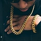 Amazon hot sale Custom Hip Hop Miami Cuban Link Chain Mens 14k 18k Gold Plated Stainless Steel Chain Necklace United States