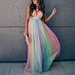 rainbow stripe sleeveless dress