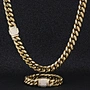 Amazon hot sale Wholesale Solid Chain New 14k Gold Plated Stainless steel Figaro Chain Design for Men and Women