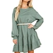Women Fashion Hot Sales  Comfortable Loose Knitted Cotton Pleat Casual Dress