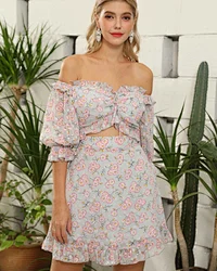 print off the shoulder dress