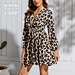 Wholesales Custom Sexy Plus Size Zipper Mini A Line Leopard Print Flare Hem Dress