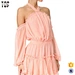 ruffle neck halter dress