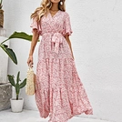 ruffle v neck dress