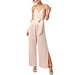 High quality pink pleated wrap ladies sleeveless jumpsuit