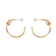 Fashion popular knotted solid big C shaped 14K gold plated earrings