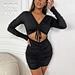 black satin cowl neck dress，black tiered midi dress，black ruched mini dress
