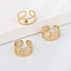 JR0175 New Double Gold Line ring Hollow Adjustable Ring FashionJewelry Free Sample