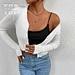 Ribbed Knit Button Front Crop Top
