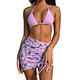 Causal Summer Lady Wear Purple Pink Bikini Flower Lacing Custom Design Women Swimsuit & Beachwear