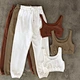 2023 High Quality Custom Logo Crop Top Two Piece Pants Set Comfy Cotton Workout Womens 2 Piece Joggers Set