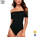 black tie back off the shoulder bodysuit