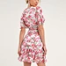 floral frill dress，dark blue floral dress，red floral summer dress