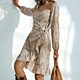 silk ruffle hem dress