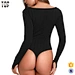 black long sleeve square neck bodysuit