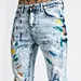 custom splash pattern men's jeans