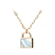 316l stainless steel necklace women and men  gold lock necklace