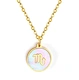 2021 Hot wholesale stainless steel shell pendant Constellation horoscope zodiac sign necklace