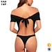 black tie back off the shoulder bodysuit