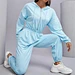 2021 Long Sleeve Half Zipper Slant Pocket Drawstring One Piece Hoodie Trending Jumpsuit Women