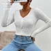 Ribbed Knit Button Front Crop Top