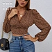 deep v neck blouse