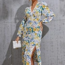 long sleeve printed dress