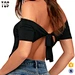 black tie back off the shoulder bodysuit