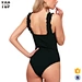 black ribbed ruffled tank straps bodysuit