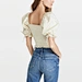 Ruffle Linen Crop Top
