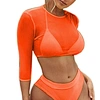 Long Sleeve Transparent Orange Top Swimsuit Designer Famous Brands Cover Up For Women 2021