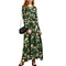 Custom maxi dress woman summer boho buttoned front floral maxi dress long sleeve