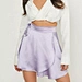Casual tie side wrap mini skirt comfortable satin fabric pleated skirts custom apparel womens skirts