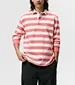 men striped long sleeve polo shirt