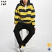 yellow stripe print hoodie