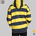 yellow stripe print hoodie