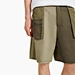 Custom logo color block denim shorts men twill cotton street wear oversized multi pocket carpenter shorts