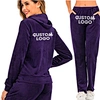 Custom Design Logo Heavyweight Ladies Letter Velour