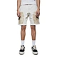enzyme washed denim shorts