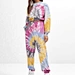 custom ladies tie dye cropped sweatshirt joggers 2 piece set tracksuits for women