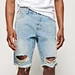 enzyme washed denim shorts