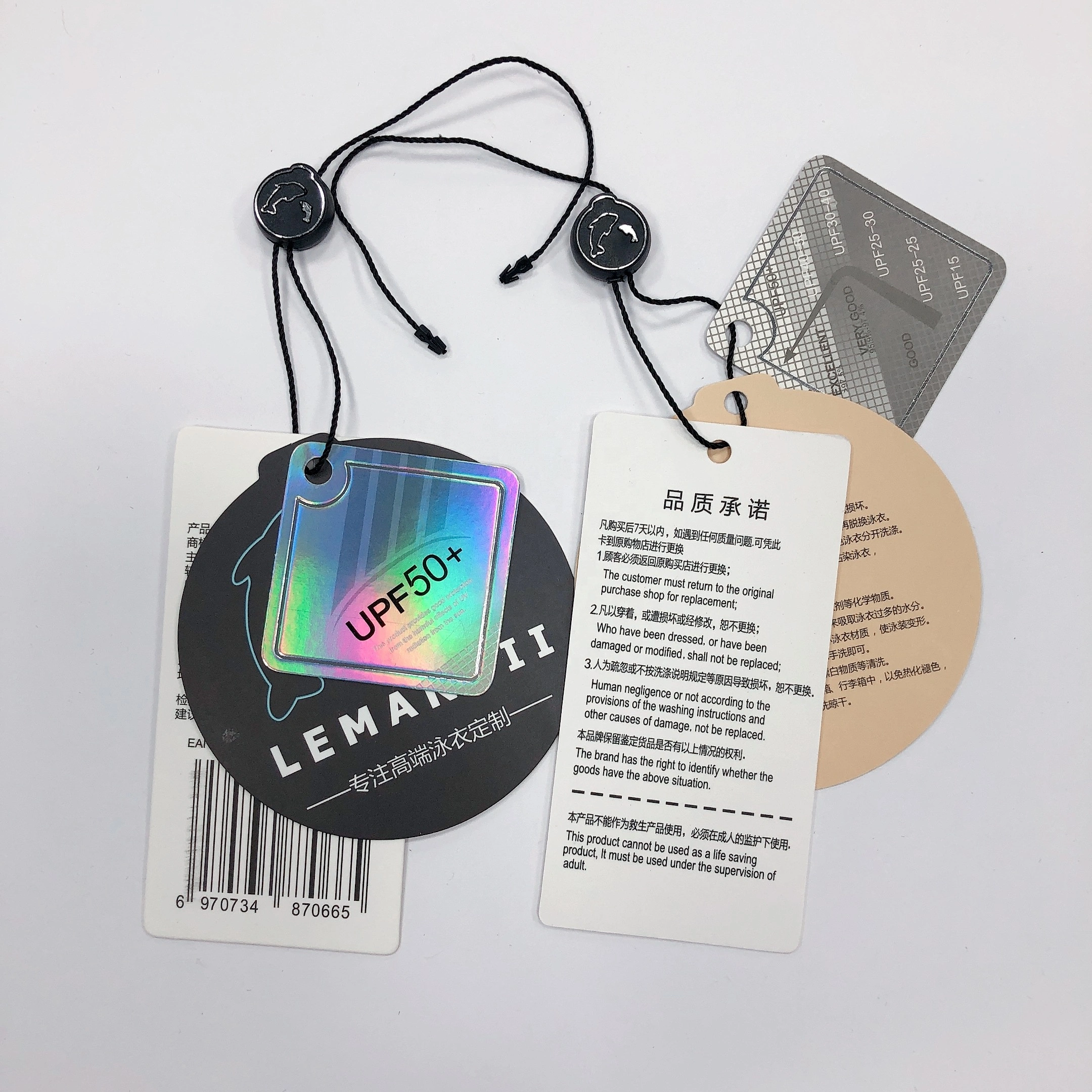 OEM Rfid Hang Tag For Swimwear And Black Paper Hang Tag With Barcode For Apparel Accessory