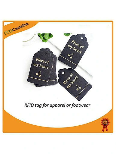 Custom printed Black Paper Clothing RFID Hang Tags