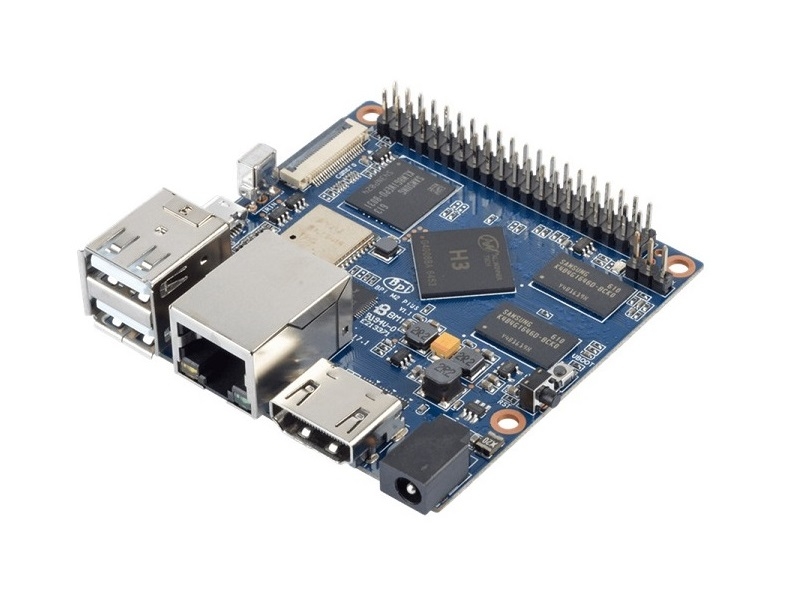 Banana Pi BPI-M2+ con chip Allwinner H3, RAM DDR3 da 1 GB e eMMC da 8 GB