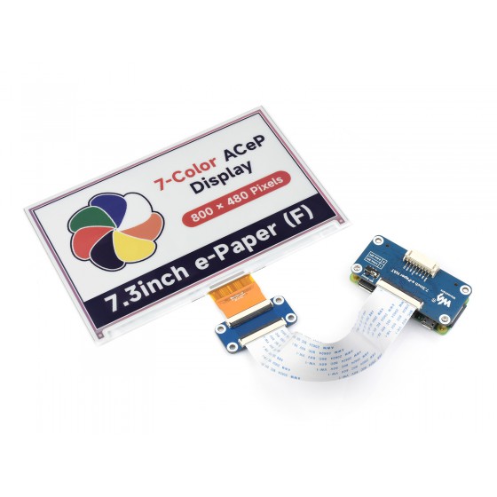 7.3inch ACeP 7色電子ペーパー