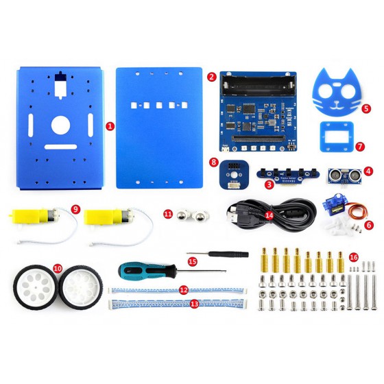 Kit di costruzione robot KitiBot 2WD per micro:bit (no micro:bit)