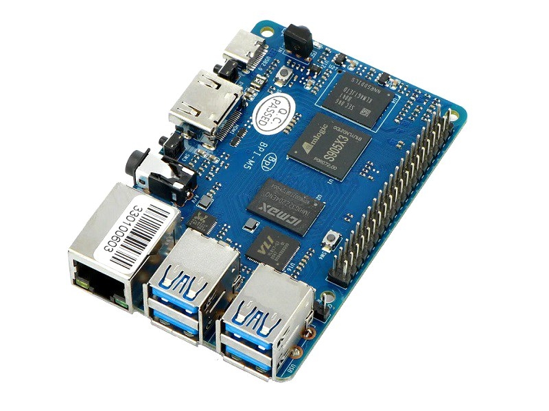 Banana Pi BPI-M5 mit Amlogic S905x3-Chipdesign, 4 GB RAM und 16 GB eMMC