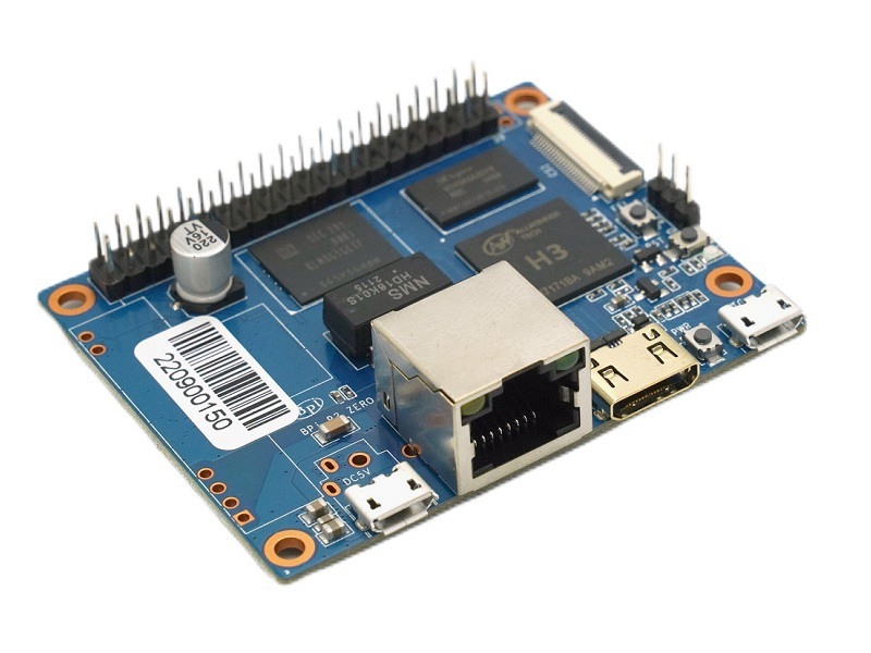 Banana Pi BPI-P2 Zero con chip Allwinner H3 (opzione H2+/H5), supporto PoE, 512 MB di RAM, 8 GB eMMC