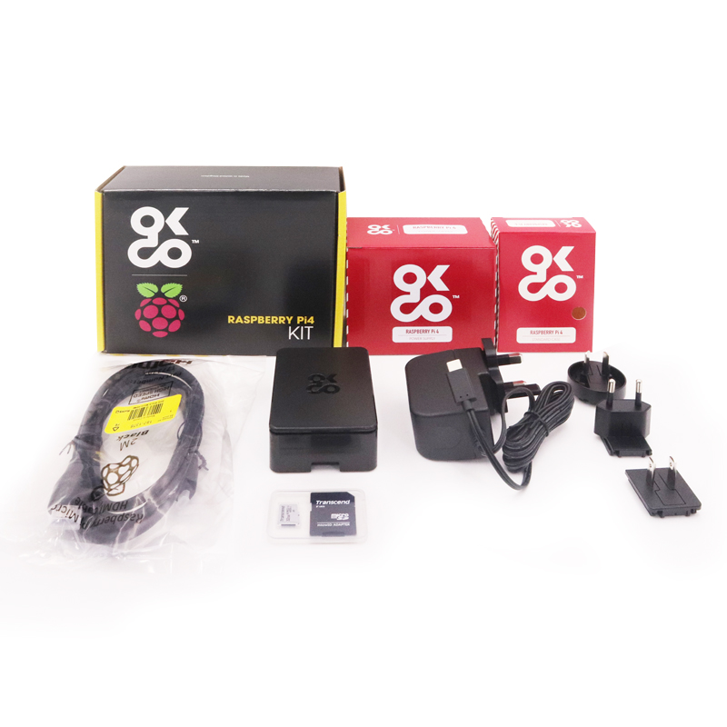 Accessori Raspberry pi 4 Cavo HDMI/custodia/adattatore di alimentazione/scheda SD