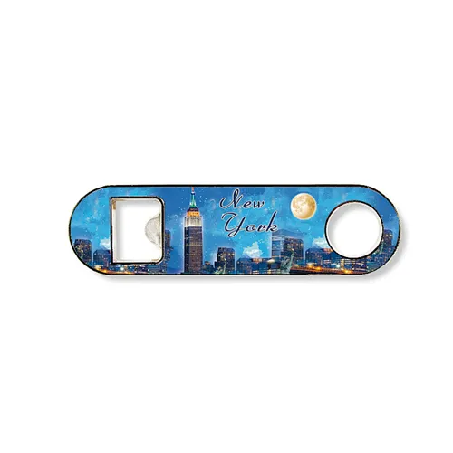 Metal silver foil patch beer bottle opener